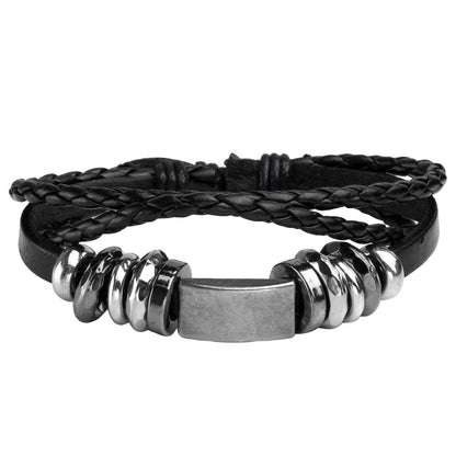 Eigso 12 Pcs Men's Braided Leather Bracelets Vintage Country Cowboy Bracelet for Man Brown Wood Wristband
