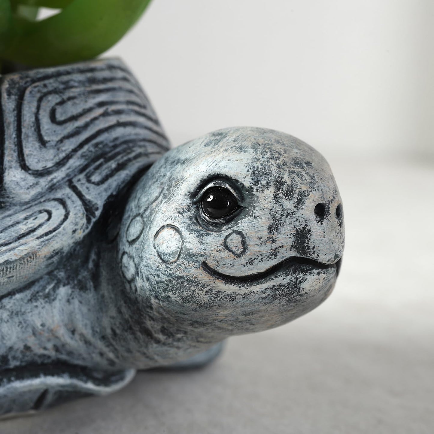 Turtle Planter Sea Turtle Succulent Pots with Drainage Hole, Resin Plant Pots for Succulents Home Office Desktop Decorations,Small Flower Pots for Outdoor Garden Decor,Turtle Gifts for Women (Gray B)