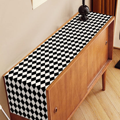 Nepnuser Black and White Harlequin Table Runner 108 Inches Long Diamond Lattice Tea Themed Party Decorations Kitchen Dining Room Home Decorations