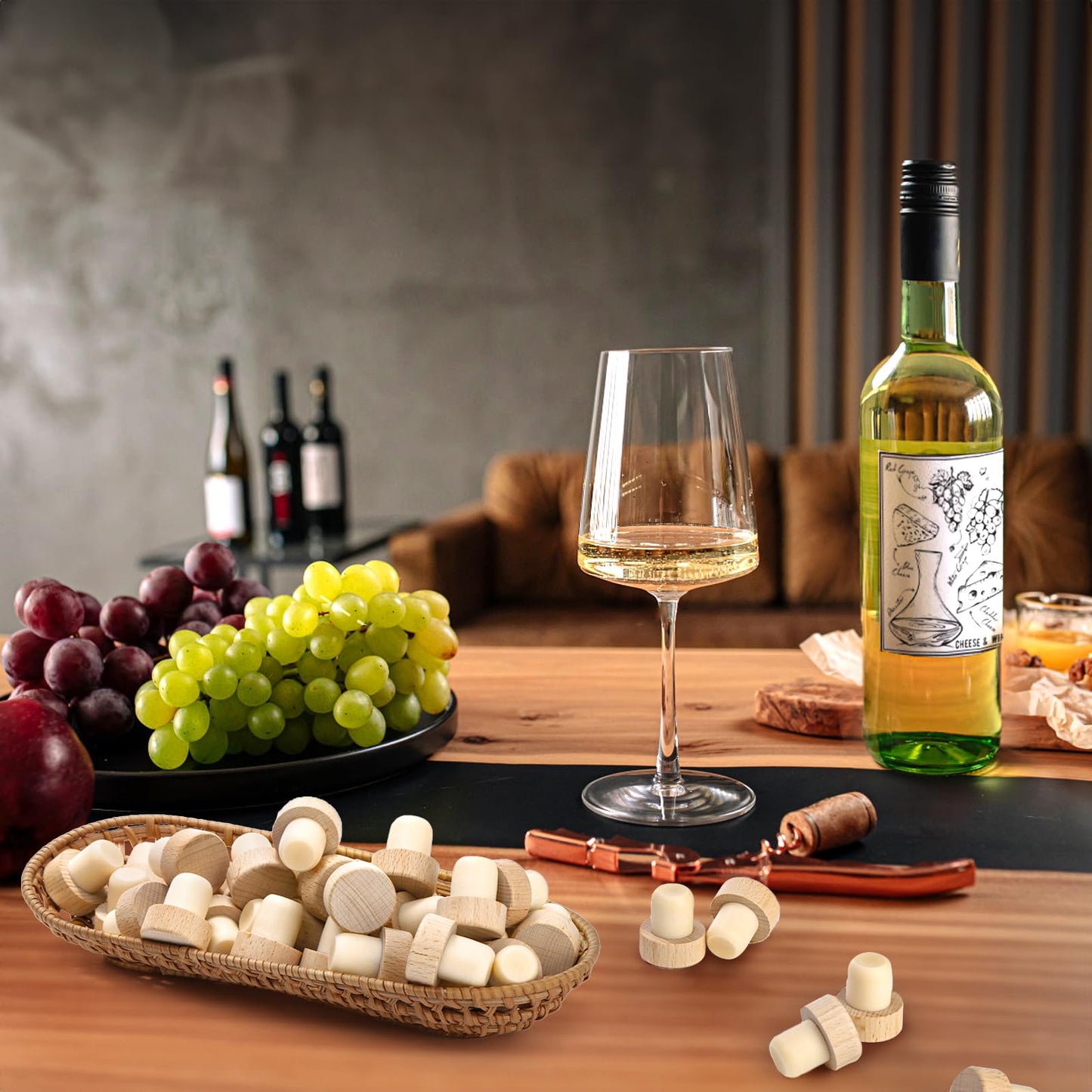 Eorbow 60 Pieces T-Shaped Wine Corks, Reusable Cork Plugs, Wooden and Rubber Wine Stoppers, Sealing Bottle Stoppers for Wine, Beer, DIY Craft