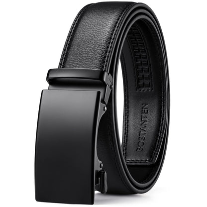 BOSTANTEN Ratchet Mens Belt Leather Dress and Casual with Adjustable Buckle, Trim to Fit