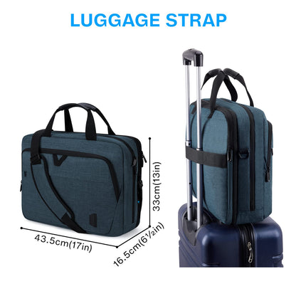 BAGSMART 17.3 Inch Laptop Bag, Expandable Computer Bag Laptop Briefcase Men Women, Laptop Shoulder Bag, Work Bag Business Travel Office, Dark Blue