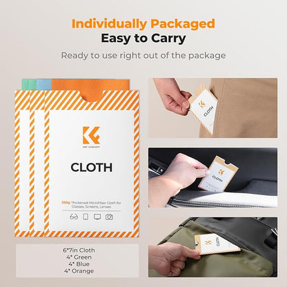 K&F CONCEPT 12 Pack Lens Cleaning Cloth | Microfiber Cleaning Cloth | Glasses