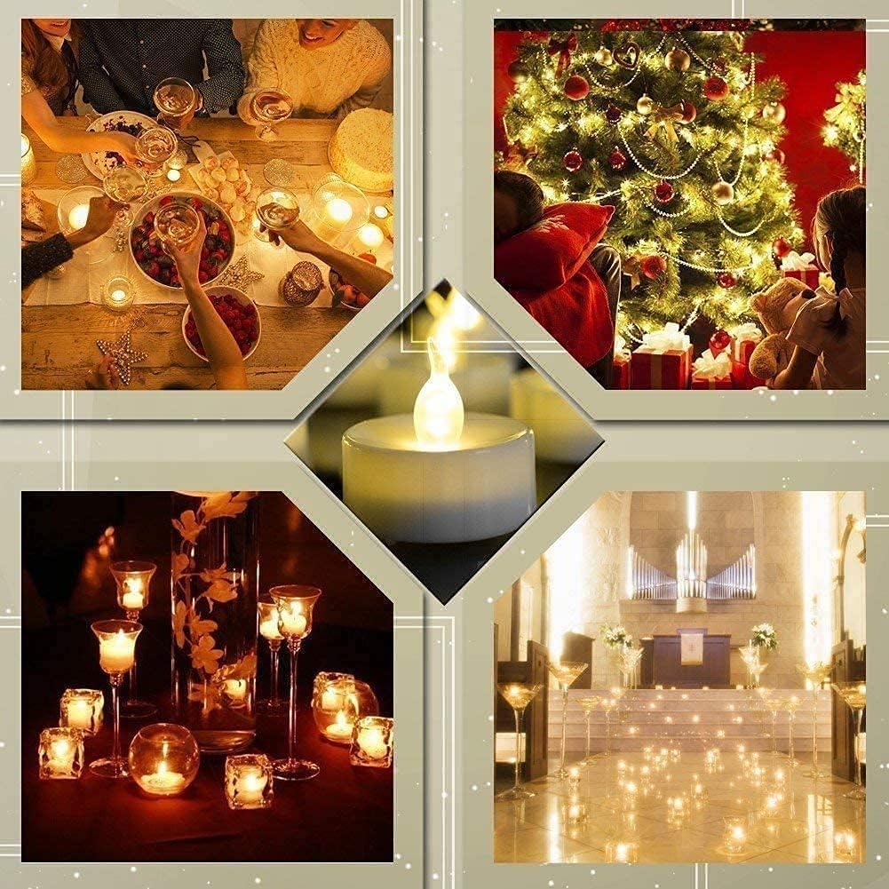 Boakboary LED Tea Lights with Remote Control: 24pcs Flickering Flameless Candles,Long Lasting 400+Hours,Battery Operated Electric Tealight for Home Decoration Seasonal&Festival Celebration(Warm White)