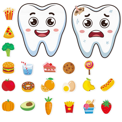 Ai fsem 22 Pcs Teeth Toys Felt Board Story Sets Felt Wall Activities for Toddlers Matching Game Toddler Learning Activities Play School Set