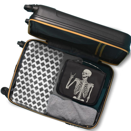 AUUXVA Hanging Toiletry Bag for Women, Halloween Skeleton Makeup Bag, Day of the Dead Cosmetic Bag, Travel Essentials for Women Men