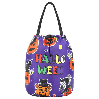 Lainlight Halloween Candy Bags Draw String Trick or Treat Bag with Pumpkin Face for Kids Halloween Party Favors Purple