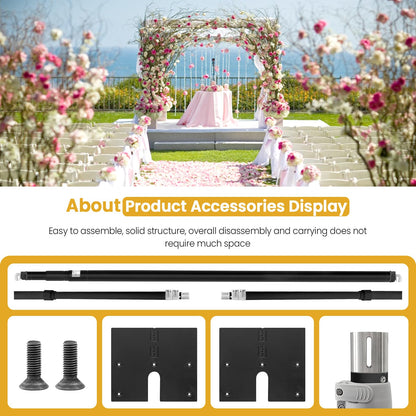 Jiang&Rong 10ft x 10ft Adjustable Backdrop Stand Kit - Heavy Duty Pipe and Drape Stand for Wedding, Birthday Party, Banquet Decorations (Black)