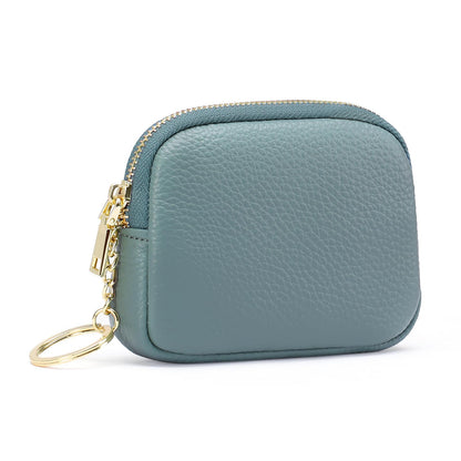 SENDEFN Mini Coin Purse Soft Leather Small Coin Pouch Purses Women Zipper Pocket with Key Ring