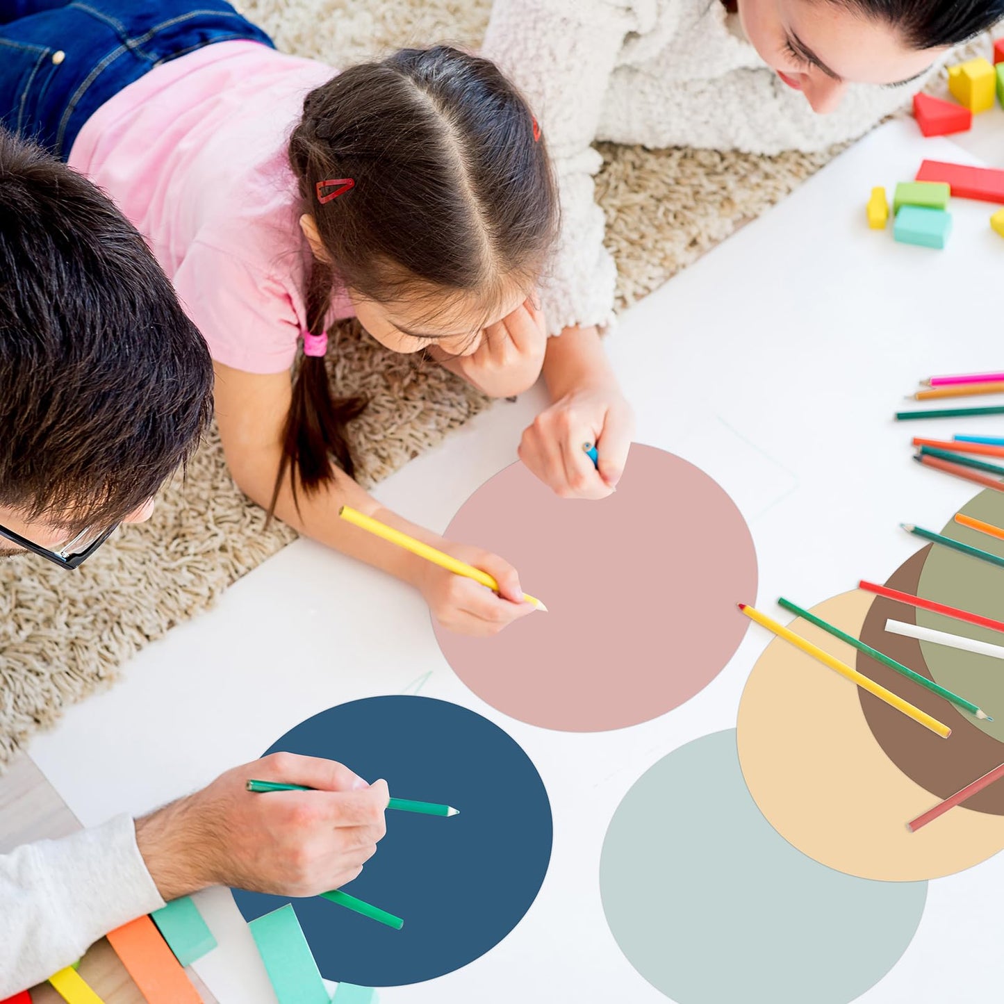 Lincia 24 Pack Colorful Dry Erase Dots Circles Spots for Classroom Table 10.5 Inch Removable Vinyl Desktop Stickers Spots Wall Decals for 100th Day of School Teacher Students Home (Bohemian Colors)