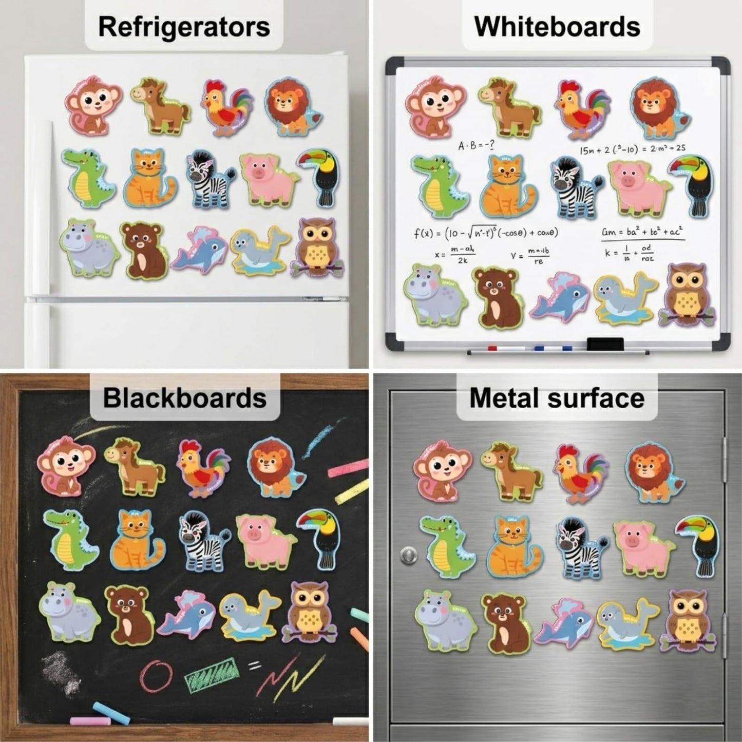 Fridge Magnets,43Pcs Farm Animals Cute Magnets for Refrigerator Whiteboard,Full Back Magnet Animal Magnets Gifts for Girls and Boys