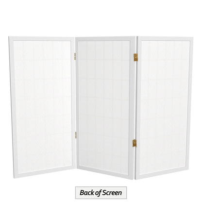 3 ft. Short Window Pane Shoji Screen - White - 3 Panels