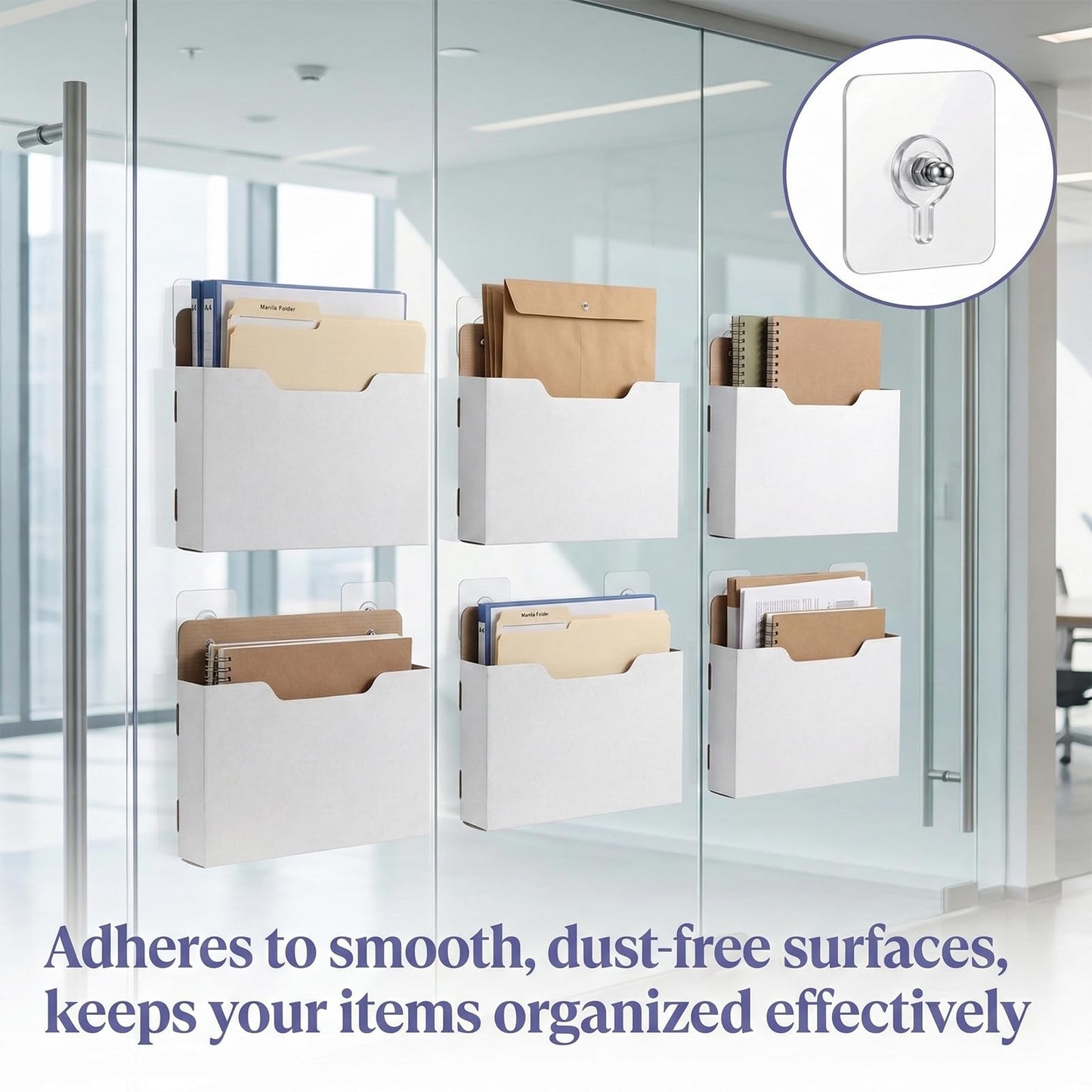 AXYCXIN 6 Pack Wall Mount File Holder, Mail File Organizer, Mail Paper Orgnization Hanging File Holder for Office, School, Storage Organization