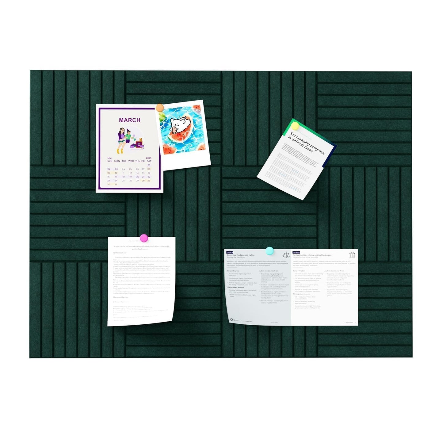 Baysola Stripe Felt Bulletin Board Panels 48 x 36 Inch Self Adhesive Wall Tiles Cork Board Alternative for Office Classroom Photos Notes 12 Pack