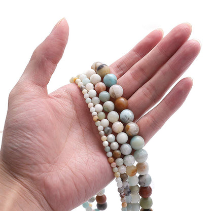 BEADIA Natural Amazonite Jade Stone Round Loose Semi Gemstone Beads for Jewelry Making 4MM 89PCS