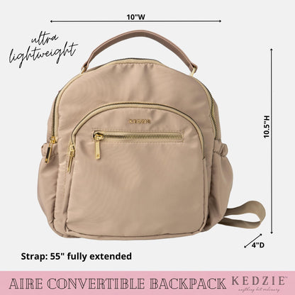 KEDZIE Aire Convertible Backpack Purse Fashion Crossbody Carry On Bag for Women - Navy