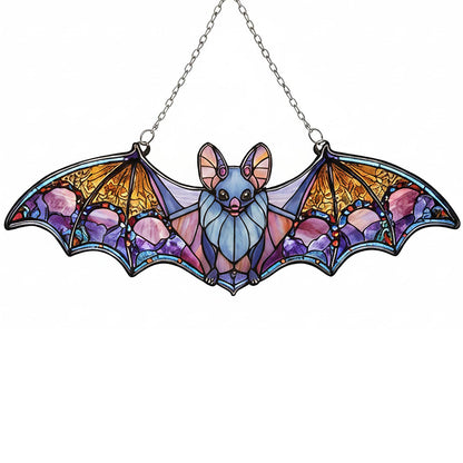 Bat Car Hanging Ornament, Bat Suncatcher, Gothic Rear View Mirror Decor, Halloween Bat Window Hanging, Witchy Gifts for Goth Women(Bat 4)