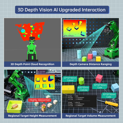 HIWONDER ROS2 ChatGPT Robotic Arm 6DOF Flexible Smart Robot Large AI Models Programming Robot Arm Kit ROS Education AI Vision & Voice Command Scene Understanding, JetArm Ultimate Kit Without Jetson