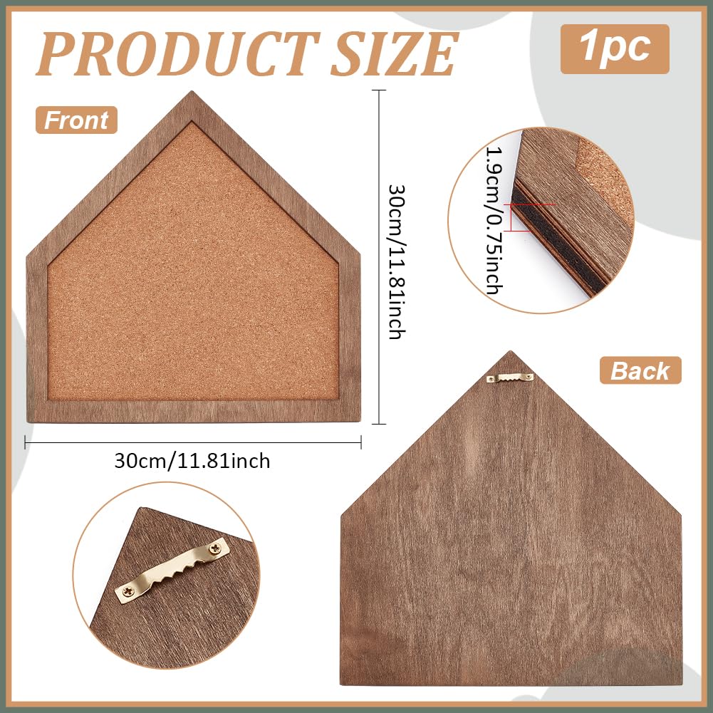 BENECREAT Cork Brooch Board, 11.8x11.8 Inch Wall Cork Tray Baseball Home Plate Pin Board for Brooch Pin Storage, Jewelry Display, Lapel Pin Enamel Pin Display, 19mm/0.5 Inch Thick