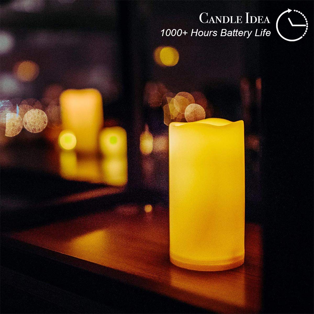2 PCS 8" Waterproof LED Flameless Timer Candles, 1000 Hours Long Battery Life/Flickering Battery Operated Electric Outdoor LED Large Pillar Candle for Outside Lantern Festival Decor etc.
