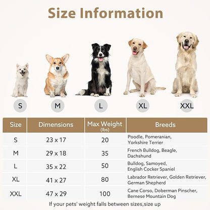 JOEJOY Orthopedic Dog Bed for Extra Large Dogs, Washable Dog Crate Bed Large Sized with Removable Cover, Egg Memory Foam Big Pet Beds, Beige, 47"x29"