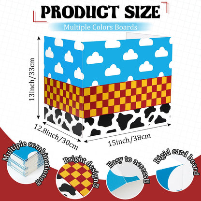 SATINIOR 24 Pcs Privacy Folders for Students, Desk Dividers for Classroom Testing, Trifold Cardboard Privacy Boards, Study Carrels Panel School Teacher Supplies(Cloud and Cow Style,White and Blue)