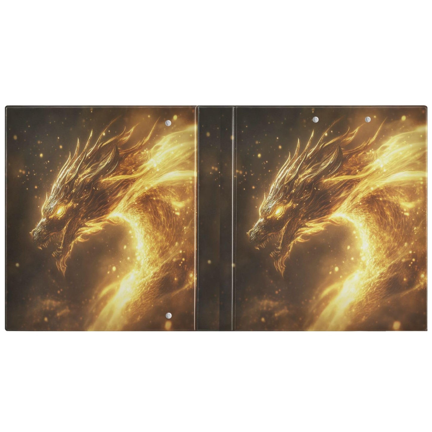 Dinosaur Round Ring Binders 1.5 Evil Gold Legend Dragon 3 Ring Clipboard Binder for Office School Work Supplies File Folder 200 Sheet Capacity Easy Open
