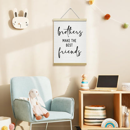 Nopoben Brothers Poster Hanger Frame - Brothers Make the Best Friends, Kids Room Wall Art With Wooden Poster Hanger, Playroom Boys Bedroom Game Room Decor(12x16 Inches)-06