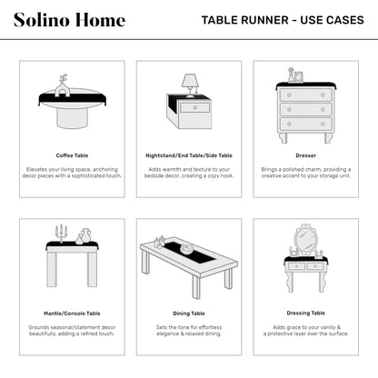 Solino Home Linen Checkered Table Runner 36 Inches - 100% Pure Linen Natural and White Buffalo Check Short Table Runner 14 x 36 Inch Ideal for Dresser and Coffee Tables - Summer