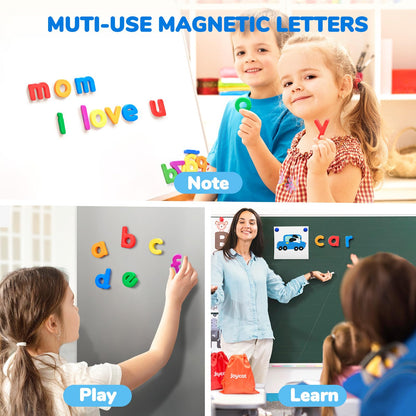 JoyCat Alphabet Magnets, 156-Piece Set of Lowercase Magnetic Letters, ABC Magnets for Toddlers & Kids, Plastic Letters for Whiteboards, Preschool Educational Toys for Kindergarten Classroom