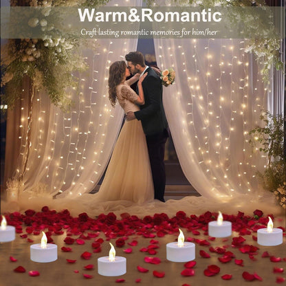 Jialine Flameless Led Tea Lights Candle with Remote Control,Long Lasting Battery Operated Led Tealight Candles with 2/4/6/8 H Timer for Seasonal &Festival Celebration (Warm White 12 Pack)