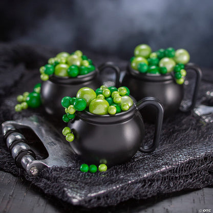 Fun Express Set of 12 Pieces Witch Cauldron Mugs, Holds 12 oz, Hocus Pocus and Halloween Party Supplies, Black