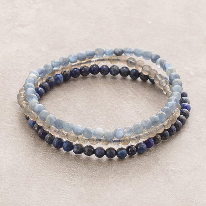 Handmade 4mm Tiny Beads Bracelet – Natural Healing Stone Beads for Yoga, Mala, and Bohemian Stacking – Stretch Bracelet for Men and Women (Purple Fluorite)