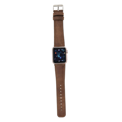 benvato Premium Handmade Leather Watch Band for Apple Watch Ultra 3 2 1 & SE 3 2 1 & Series 11 10 9 8 7 6 5 4 3 2 1 fits 49mm 46mm 45mm 44mm (Saddle Brown w/Silver Connector&Clasp)