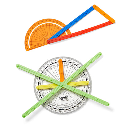hand2mind AngLegs Classroom Set with 30 Protractors, Geometry Manipulatives, Geometric Shapes for Classroom, Montessori Math Materials, Math Teaching Tools, 4th Grade Math Manipulatives for Kids
