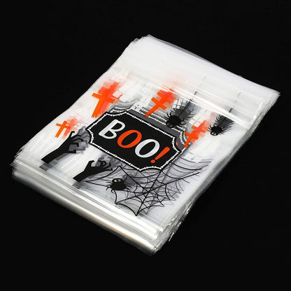 Spooky Central Resealable Treat & Snack Bags - 7.25 x 6.7 In Clear Plastic - 120 Pack - Zip Top & Reusable Bulk Party Favor & Candy Packaging Pouches