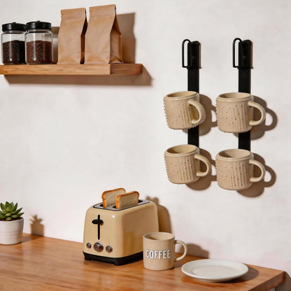 Yohsnor Wall Mounted Cup Holder Set-2PCS Coffee Mug Hanger for Space Saving