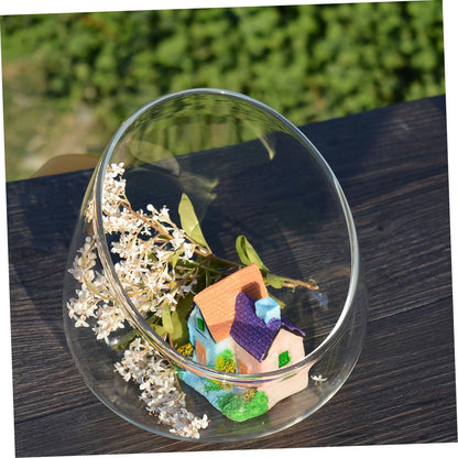 BESPORTBLE 3pcs Slant Cut Glass Landscape Bottles Micro Landscape Ecological Glass Containers for Desktop Plant Terrarium Succulent Decoration