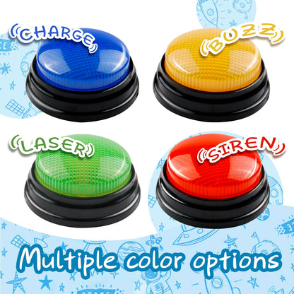 IBLESSU 4-Pack Buzzers for Trivia Games, Family Feud Jeopardy Buzzer, Game Buzzers with Lights and Sound, Answer Buzzers for Classroom, Buzzer for Game Show, Quizzes Party and Trivia Nights