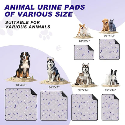 WanpeeGoo Washable Pee Pads for Dogs, 1 Pack Reusable Puppy Pads, Super Absorbent & Leakproof Dog Pads, Anti-Slip Dog Pee Pads for Puppy Training & Incontinence, Leaf Pattern 65"x48"