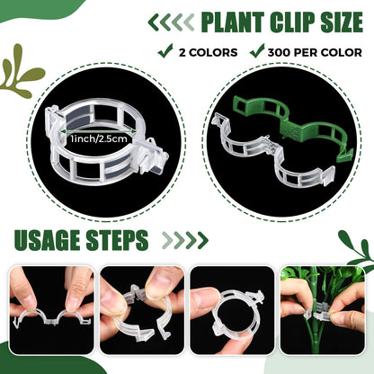 Vesici 600 Pcs Tomato Clips Garden Plant Support Clips for Climbing Plants Plastic Trellis for Climbing Vegetable Grape Vine Cucumber Flower Outdoor Indoor to Grow Upright Makes Healthier