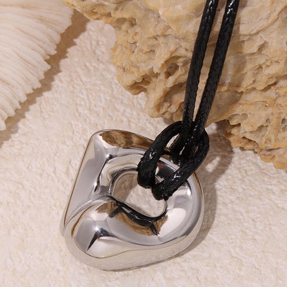 Frodete Gold Pendant Necklaces for Women Chunky Necklace Long Pendant Necklace Boho Cord Necklace Leather Jewelry Layered Statement Jewelry