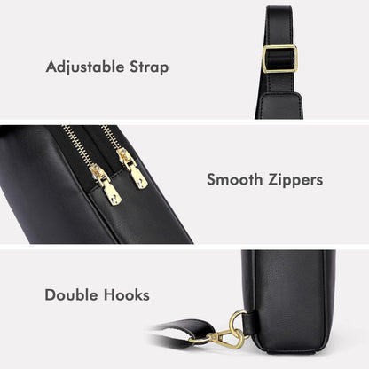 nuoku RFID Blocking Sling Bag for Women, Vegan Leather Anti Theft Crossbody Purse, Lightweight Small Chest Bag for Everyday Travel