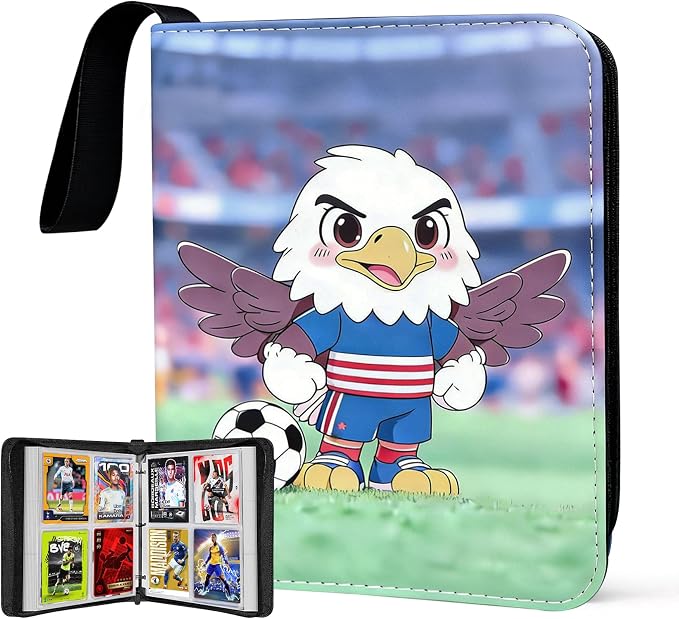 400 Pockets Soccer Card Binder for Soccer Cards 2025 2026 | Portable Waterproof Storage Bag with Removable Sleeves for Sports Cards Collectors