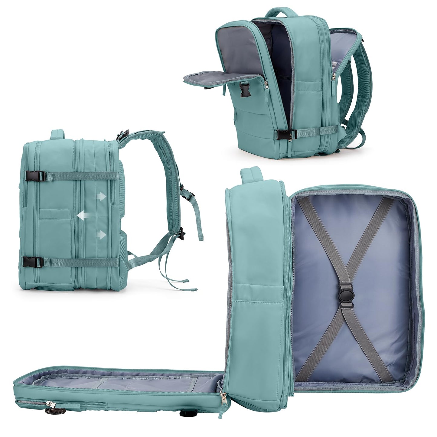 coowoz Travel Backpack Carry On for Women Man Gym Backpacks with Laptop Compartment Mochila de Viaje Teacher Personal Item Backpack Airplane Accessories Must Haves Grey Small