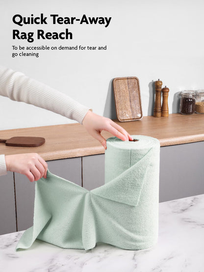 Fantasticlean Microfiber Cleaning Cloth Roll -150 Pack, Tear Away Microfiber Towels, 12" x 12", Reusable, Washable, Ultra Absorbent Dishcloth for Home Supplies, Car, Pet, Kitchen (2 Rolls of Grey)