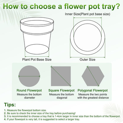M METERXITY 2-Pack Plant Saucers, 6.3 Inch ID Anti-Rot Root Ceramic Flower Pot Plant Saucers for Indoor/Outdoor, Round Flowerpot Drip Tray [6.9 Inch OD, Black]