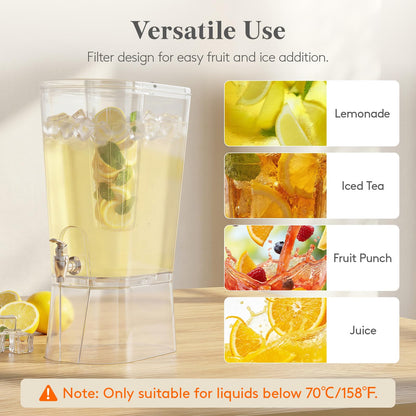Lifewit 3 Gallon Drink Dispenser for Parties, Large Plastic Beverage Container with Fruit Infuser & Leak-Proof Spigot, BPA Free Water Pitcher for Juice/Tea/Lemonade - Ideal for Bar & Outdoor