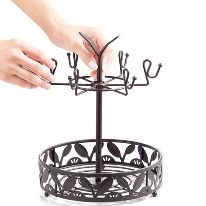 ALLCENER Mug Tree Countertop, Rotatable Mug Holder Stand with 6 Hooks for Coffee Bar Counter Cabinets and Kitchen Organizer