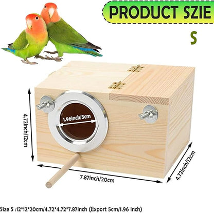 kathson Parakeet Nest Box Budgie Nesting House Cockatiel Breeding Parrots Mating Box for Lovebirds Small and Medium-Sized Birds（S）
